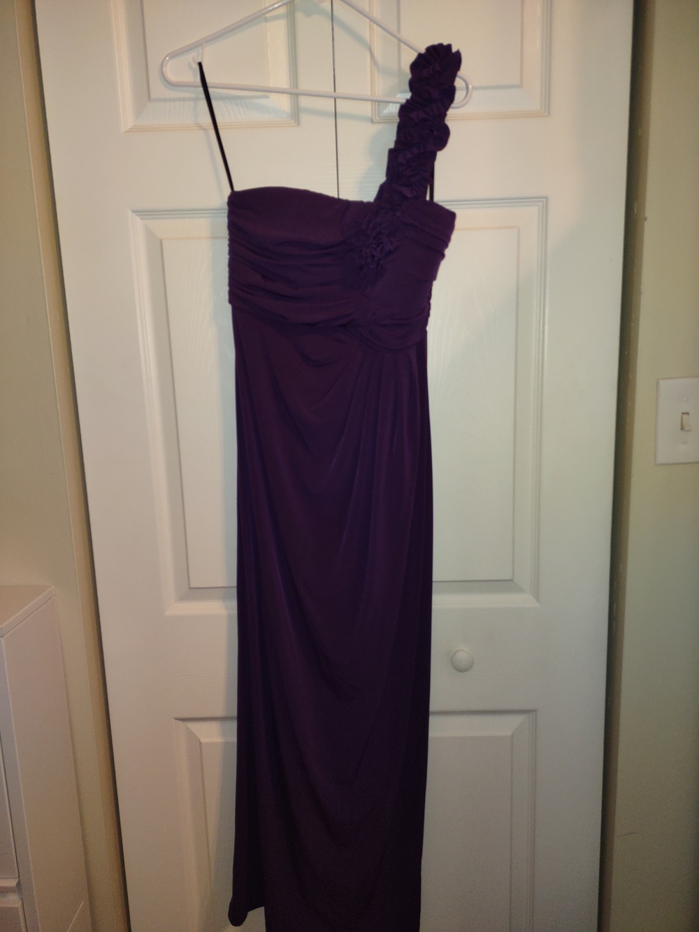 Valerie Bertinelli One-Shoulder Purple Evening Gown